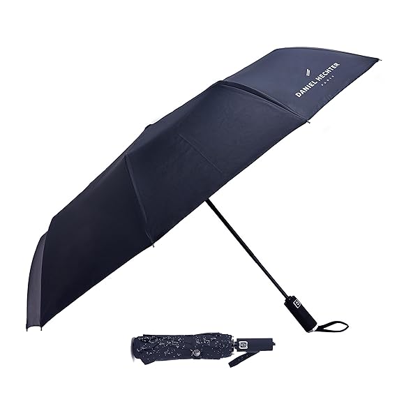 Daniel Hechter Paris UV Protection Unisex Auto Open and Close Umbrella Black - DHRUMBLK