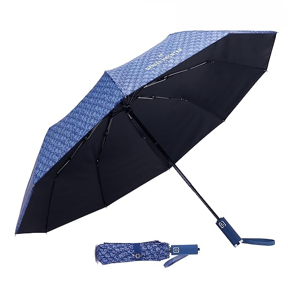 Daniel Hechter Paris Automatic Folding Umbrella Blue - DHRUMBLUPRNT
