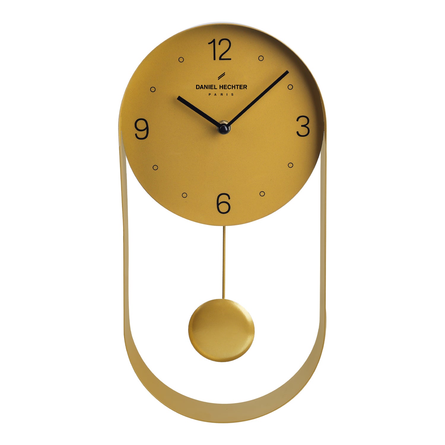 Daniel Hechter Paris Wall Clock, Silent Sweep Non-Ticking Quartz Movement, Oval All-Metal Frame,Metal Pendulum - DHCL1006-22
