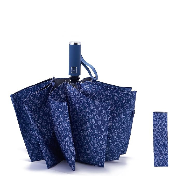 Daniel Hechter Paris Automatic Folding Umbrella Blue - DHRUMBLUPRNT