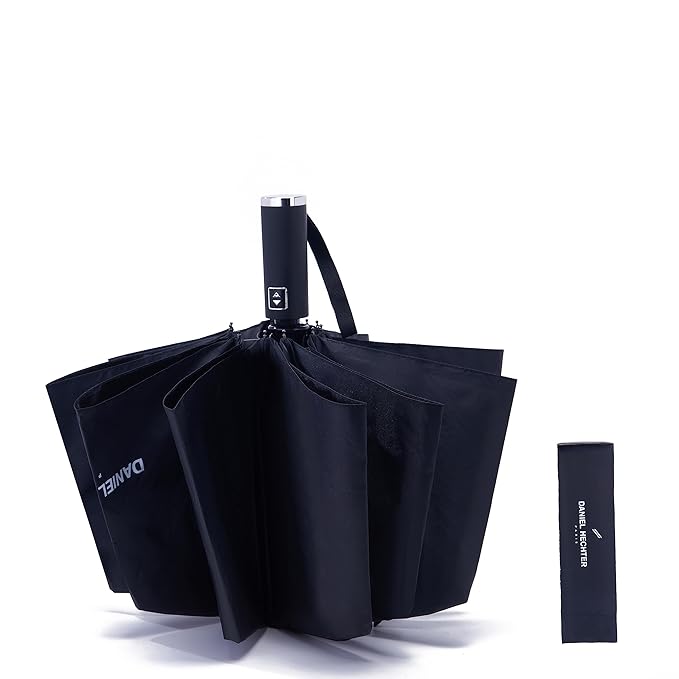 Daniel Hechter Paris UV Protection Unisex Auto Open and Close Umbrella Black - DHRUMBLK