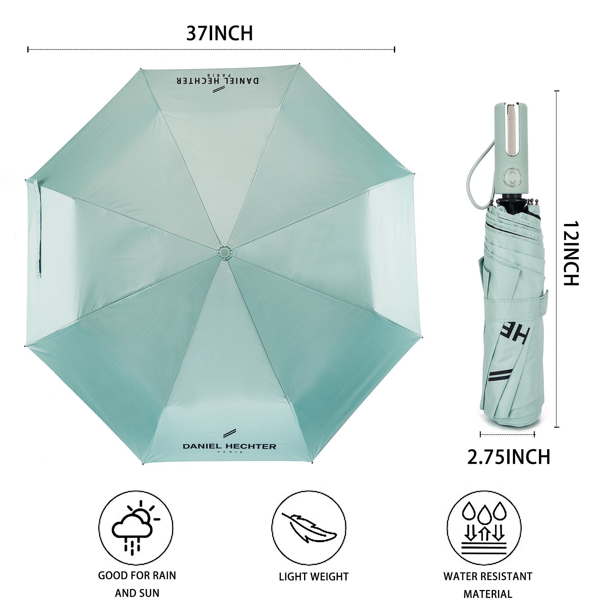 Daniel Hechter Paris Folding Umbrella Green - DHRUM01LGRN