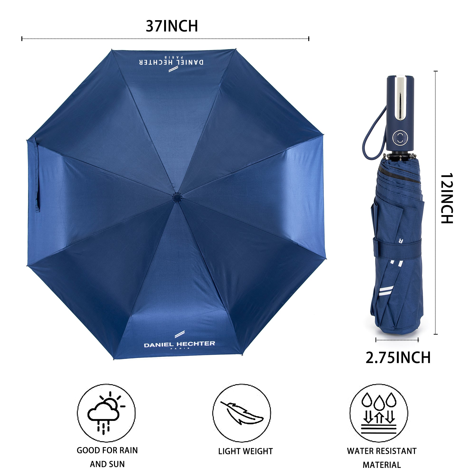 Daniel Hechter Paris Folding Umbrella Navy Blue - DHRUM01NVYBLU