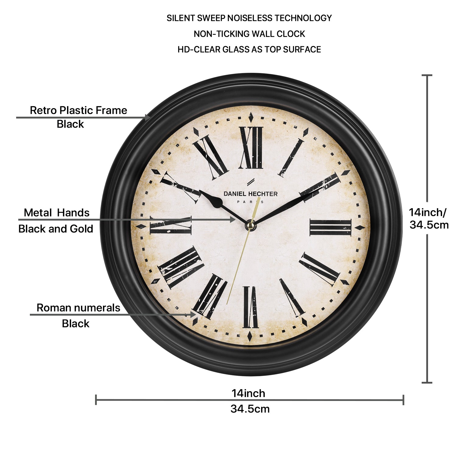 Daniel Hechter Paris Vienne Collection Wall Clock - DHCL1005-01
