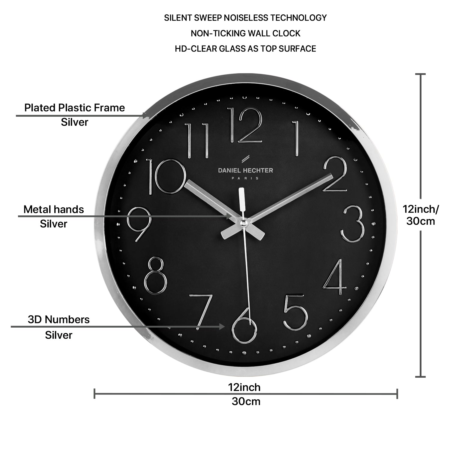 Daniel Hechter Paris Adour Collection Wall Clock - DHCL1001-03