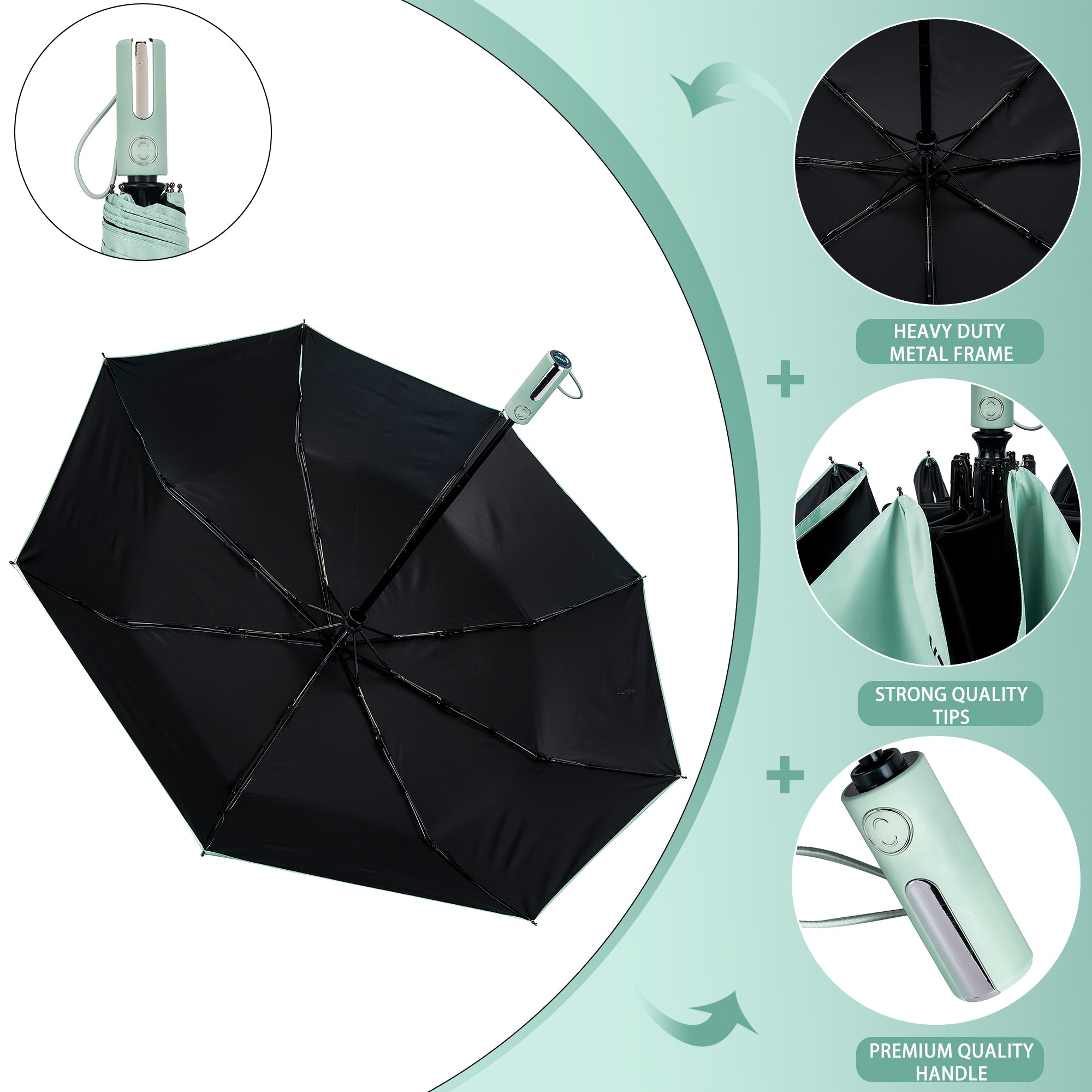 Daniel Hechter Paris Folding Umbrella Green - DHRUM01LGRN