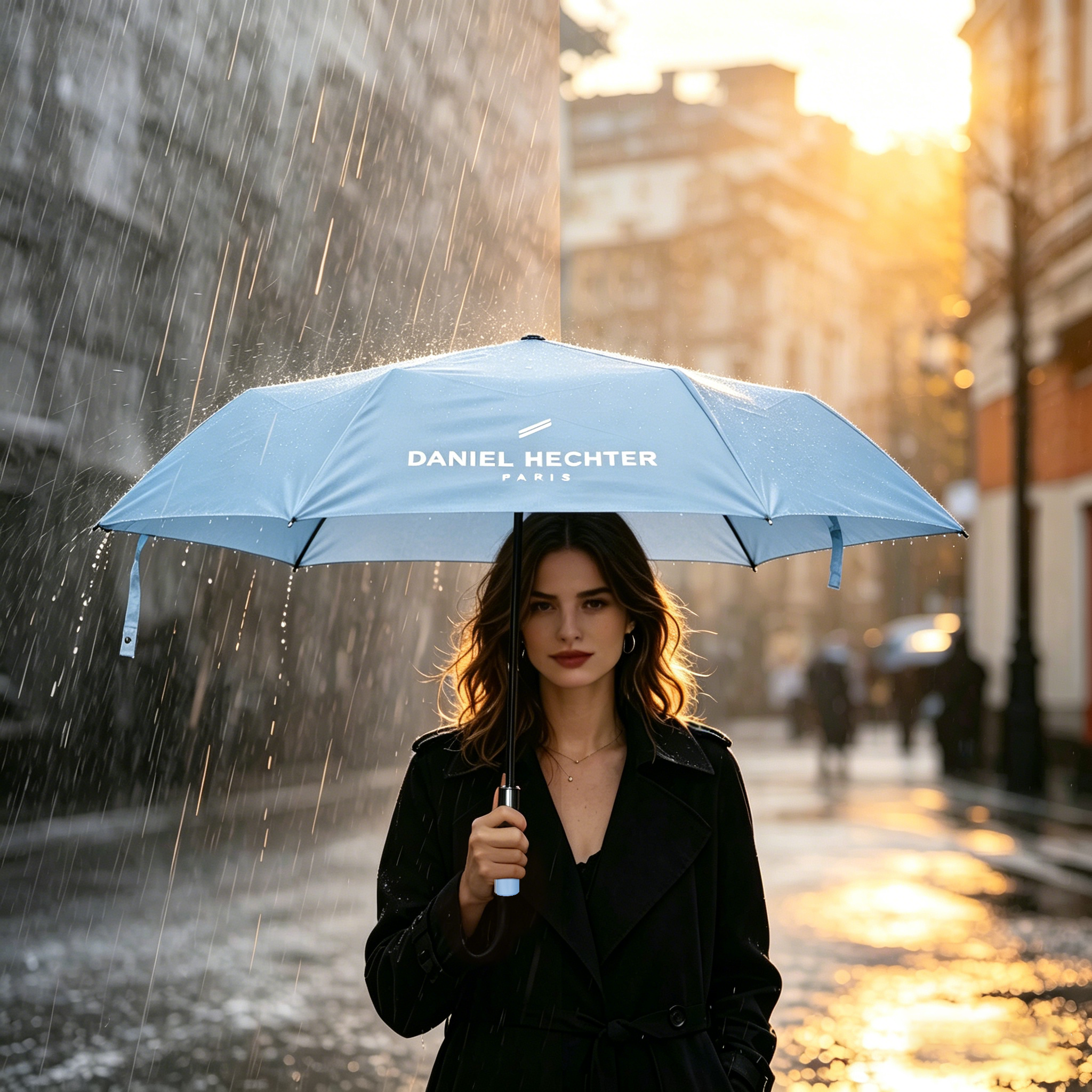 Daniel Hechter Paris Folding Umbrella Blue - DHRUM01LBLU