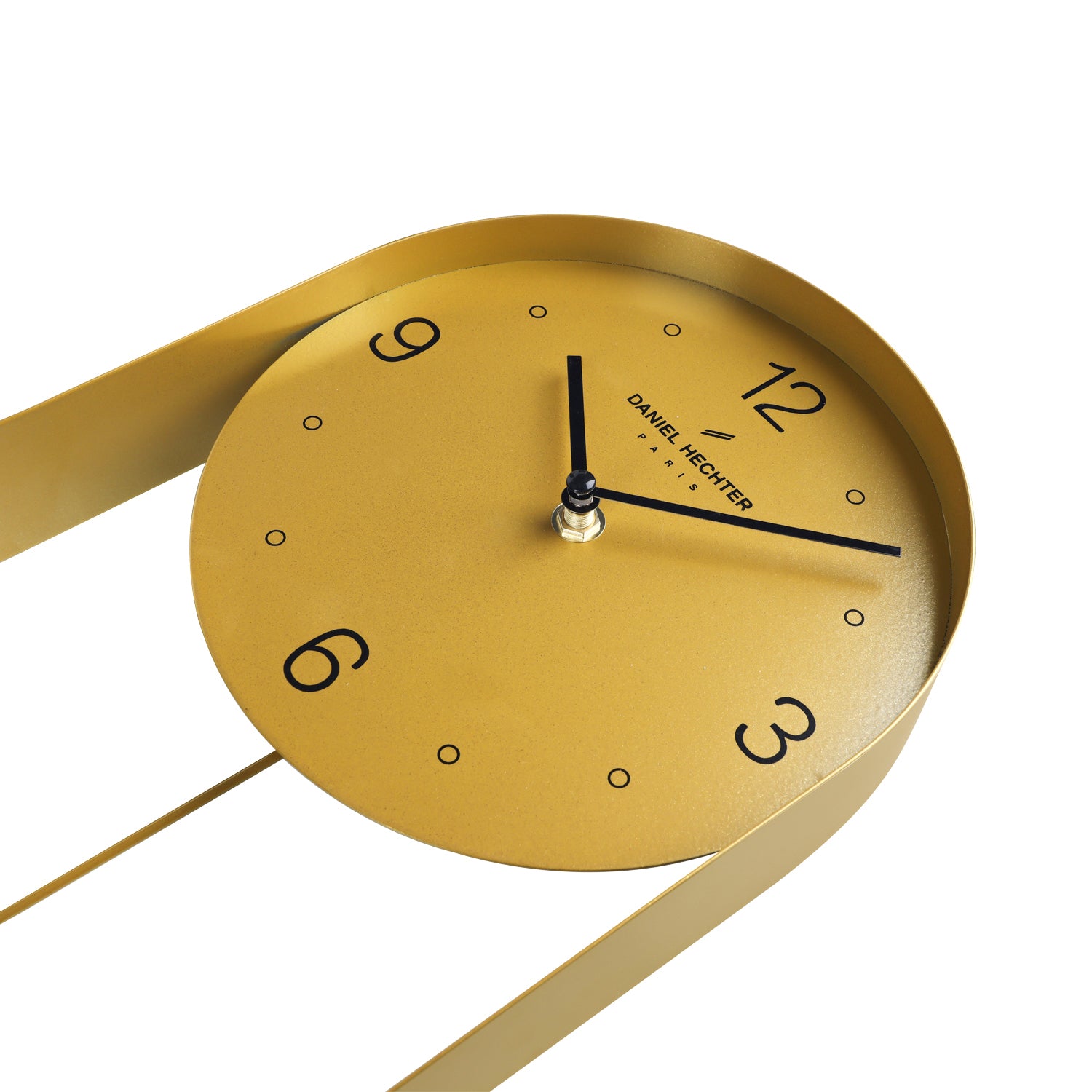 Daniel Hechter Paris Wall Clock, Silent Sweep Non-Ticking Quartz Movement, Oval All-Metal Frame,Metal Pendulum - DHCL1006-22