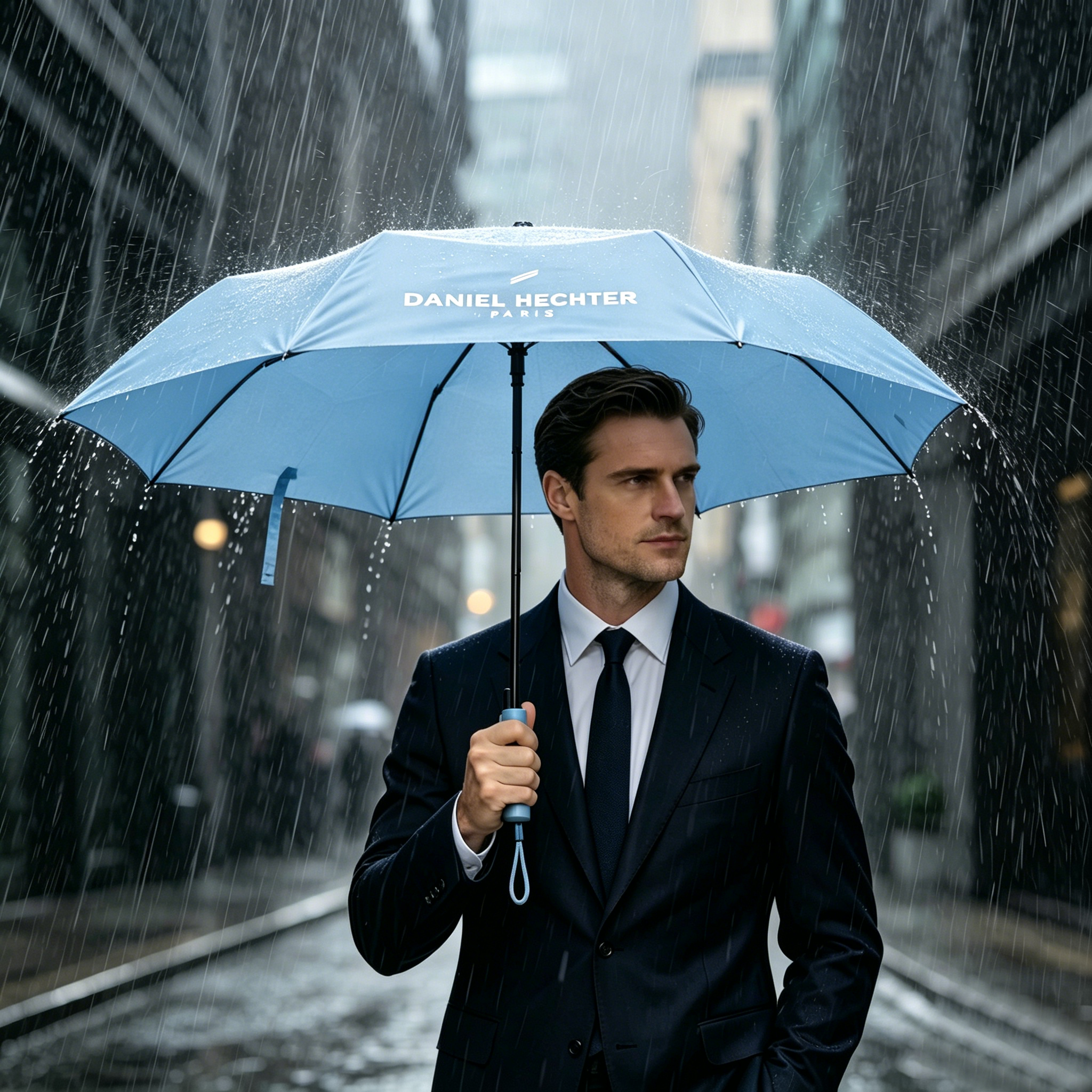 Daniel Hechter Paris Folding Umbrella Blue - DHRUM01LBLU