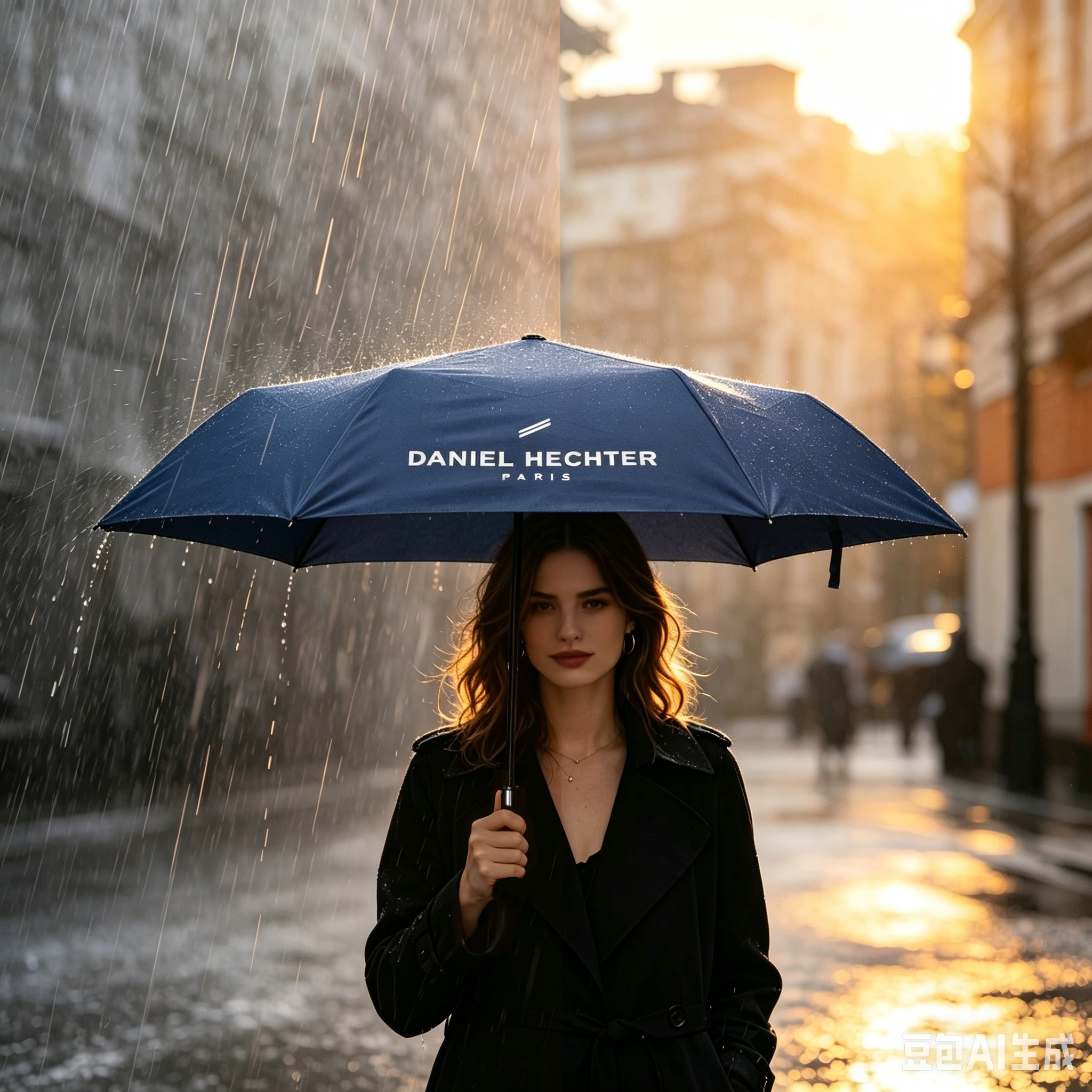 Daniel Hechter Paris Folding Umbrella Navy Blue - DHRUM01NVYBLU