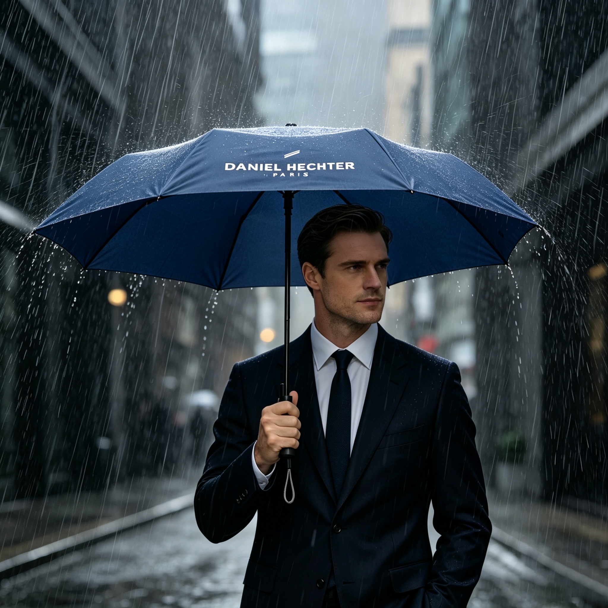 Daniel Hechter Paris Folding Umbrella Navy Blue - DHRUM01NVYBLU