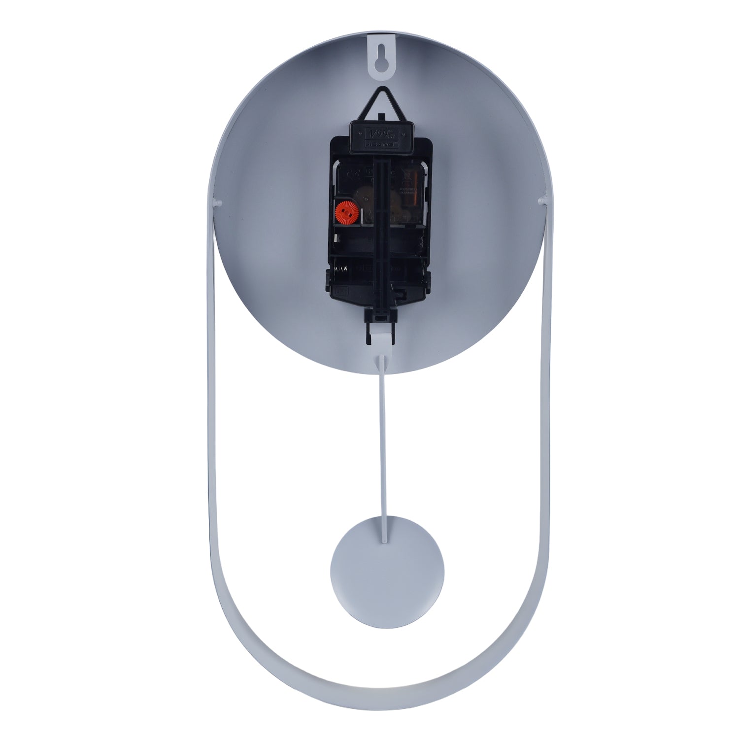 Daniel Hechter Paris Wall Clock, Silent Sweep Non-Ticking Quartz Movement, Grey Dial, Oval All-Metal Frame,Metal Pendulum - DHCL1006-33