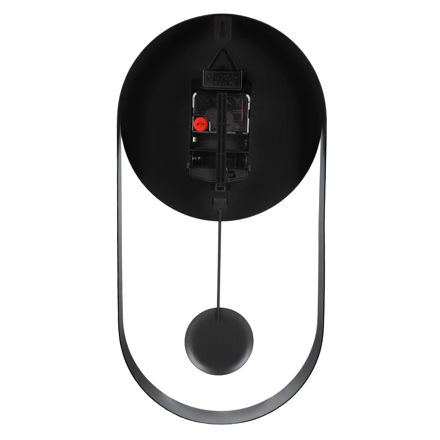 Daniel Hechter Paris Wall Clock, Silent Sweep Non-Ticking Quartz Movement, Black Dial, Oval All-Metal Frame,Metal Pendulum - DHCL1006-11