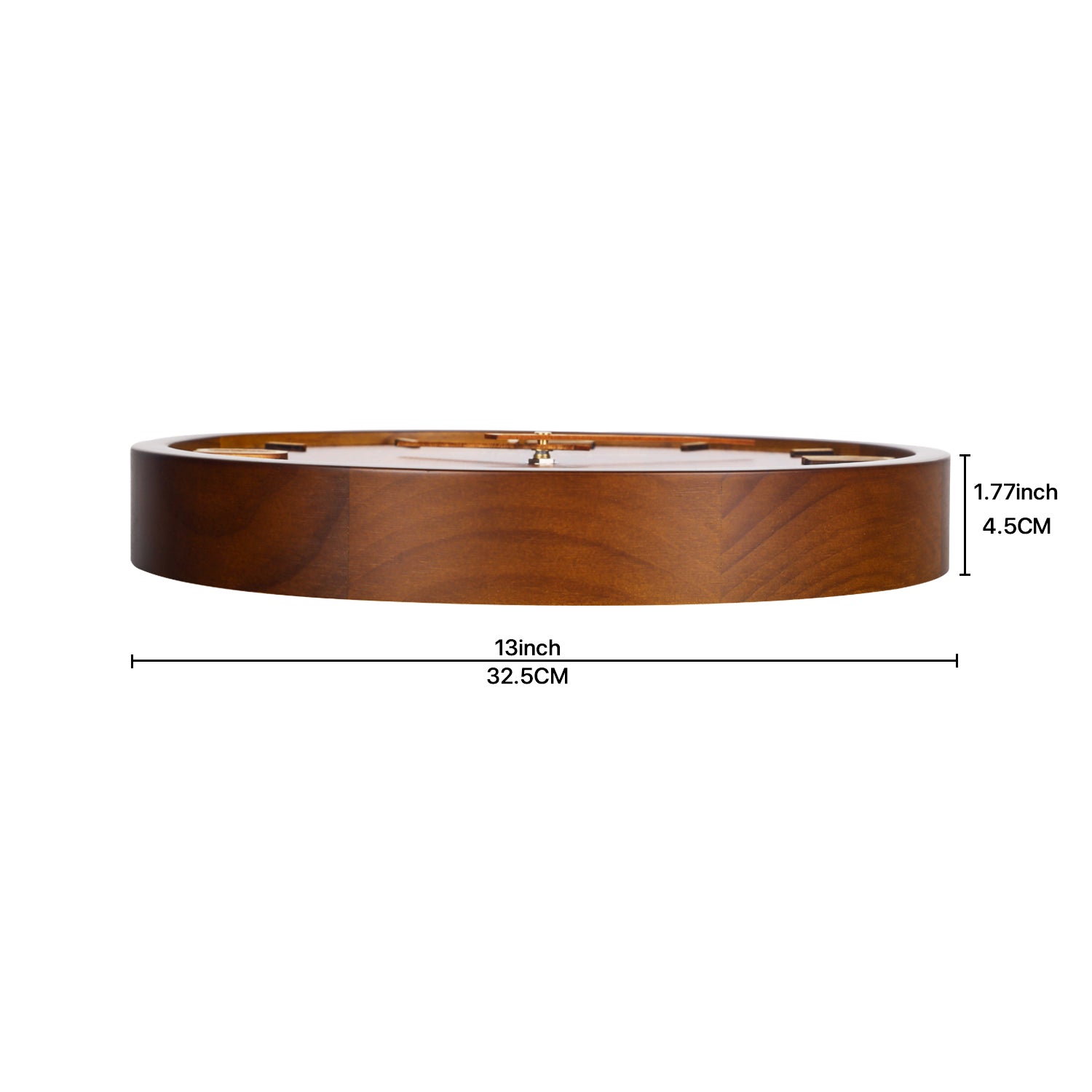 Daniel Hechter Paris Wall Clock, Silent Sweep Non-Ticking Quartz Movement, Wood-Grain Dial, Brown Wooden Frame - DHCL1005-33