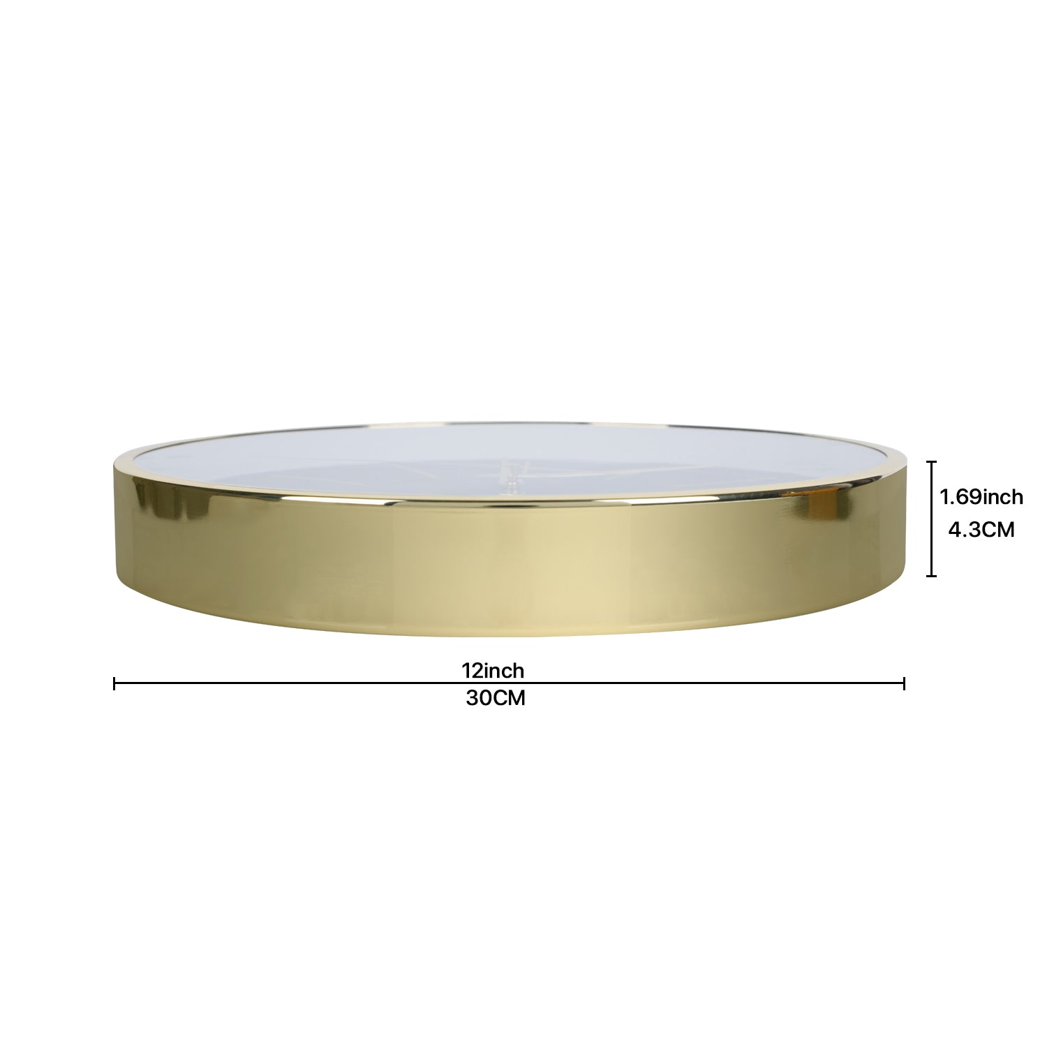 Daniel Hechter Paris Wall Clock, Silent Sweep Non-Ticking Quartz Movement, Black Marble Dial, Gold Metal Frame, Metal Hands - DHCL1001-11
