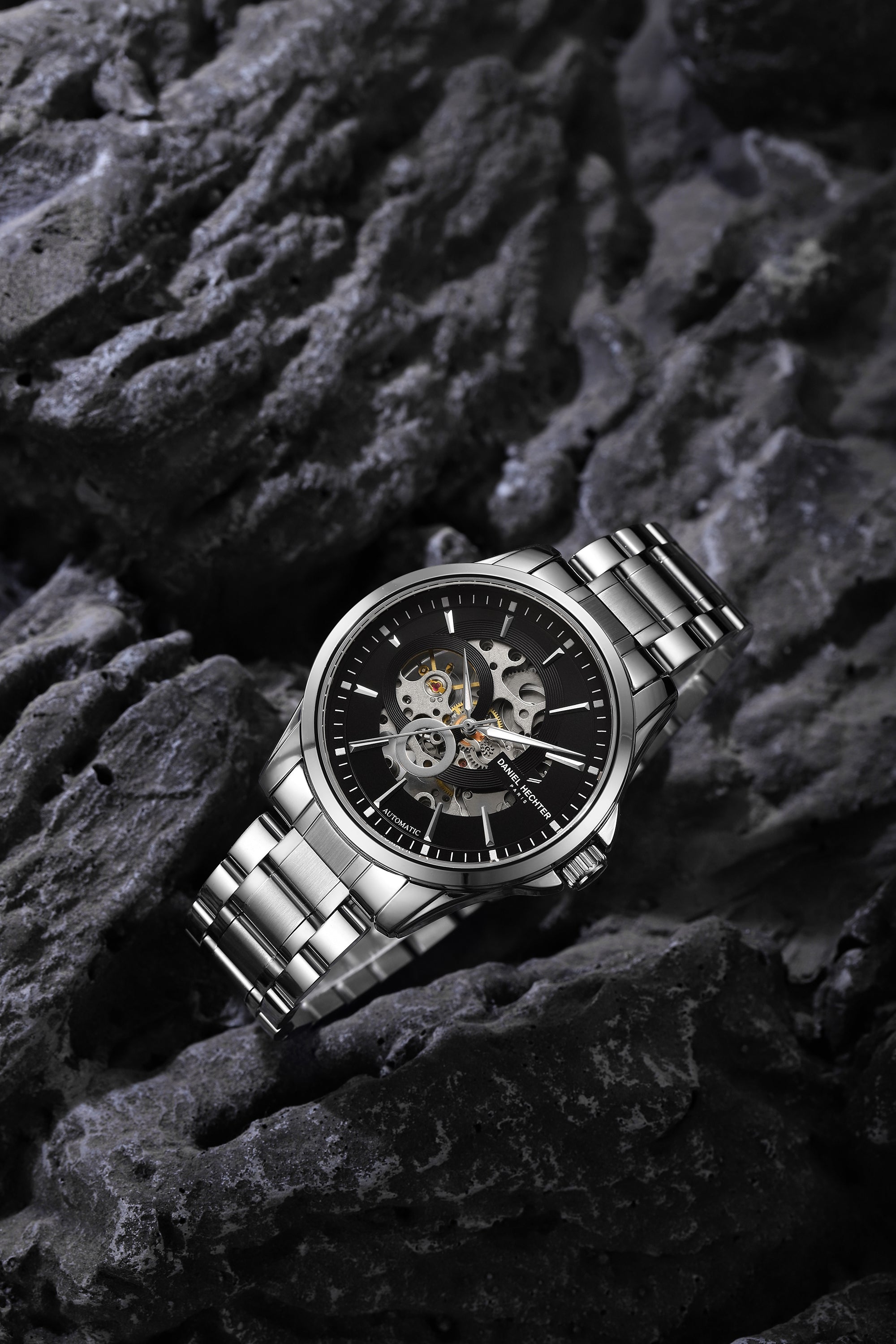Daniel Hechter Paris Automatic Open Heart Skeleton Wrist Watch for Men – DHM1061-11