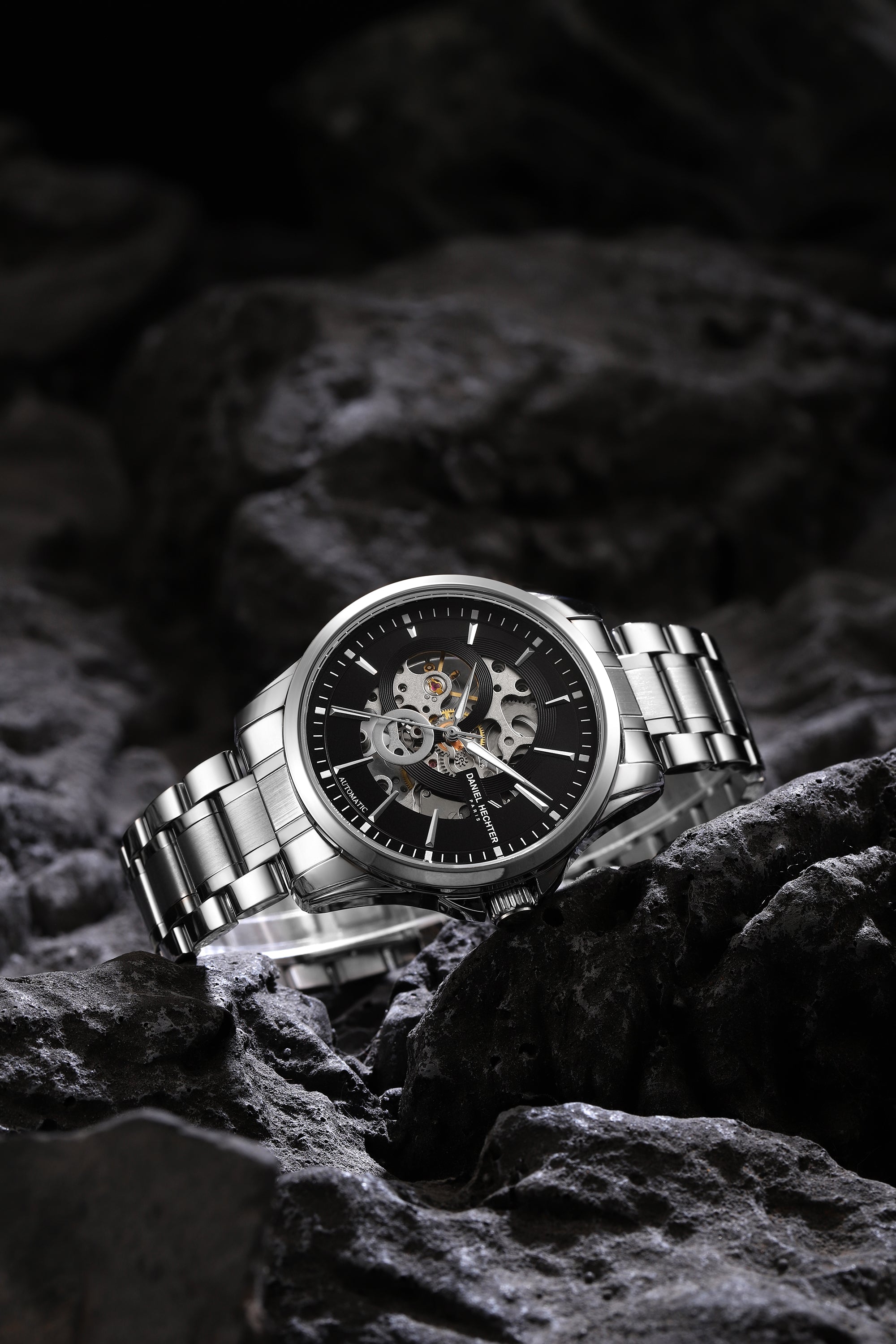 Daniel Hechter Paris Automatic Open Heart Skeleton Wrist Watch for Men – DHM1061-11