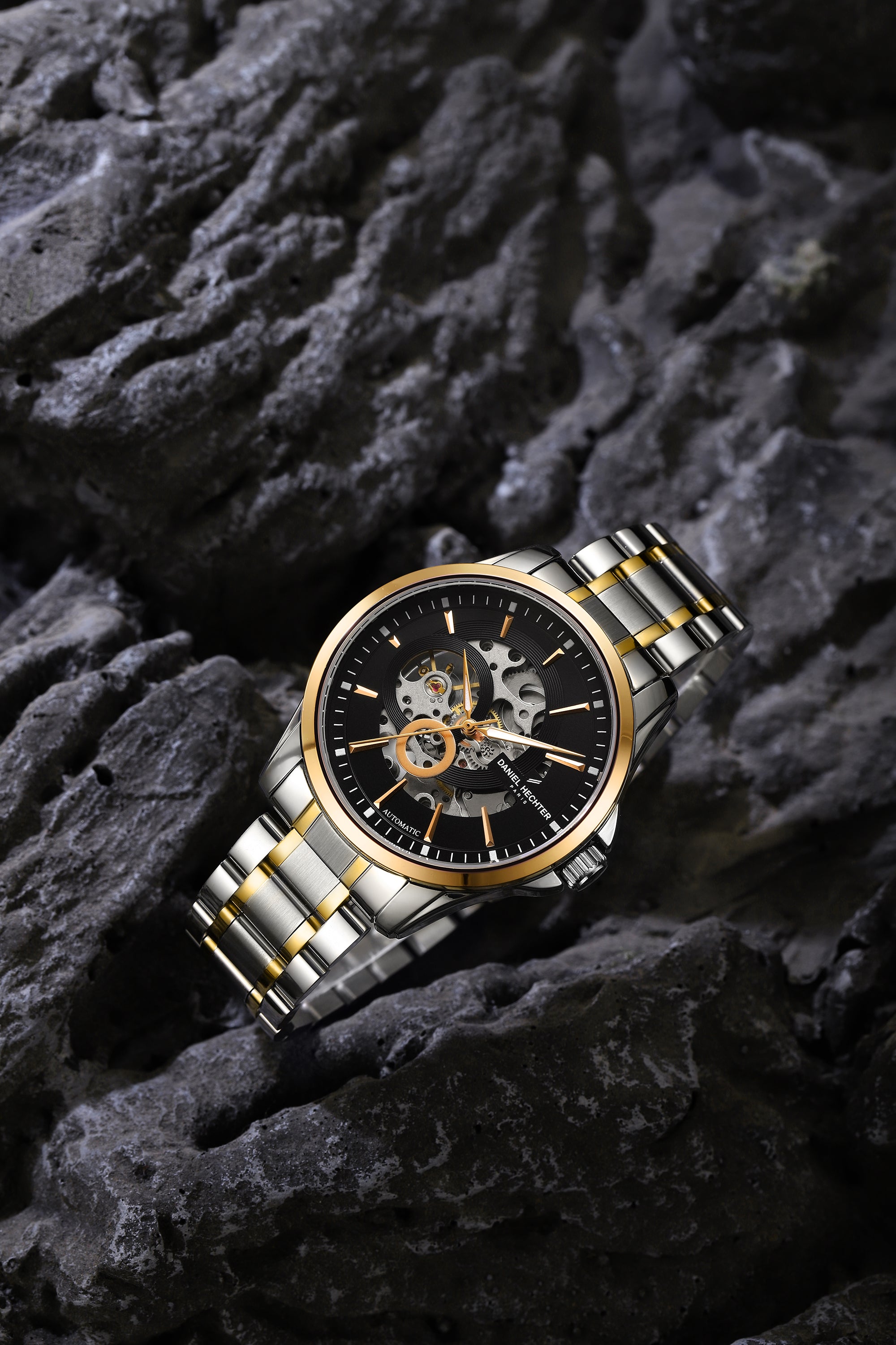 Daniel Hechter Paris Automatic Open Heart Skeleton Wrist Watch for Men – DHM1061-33