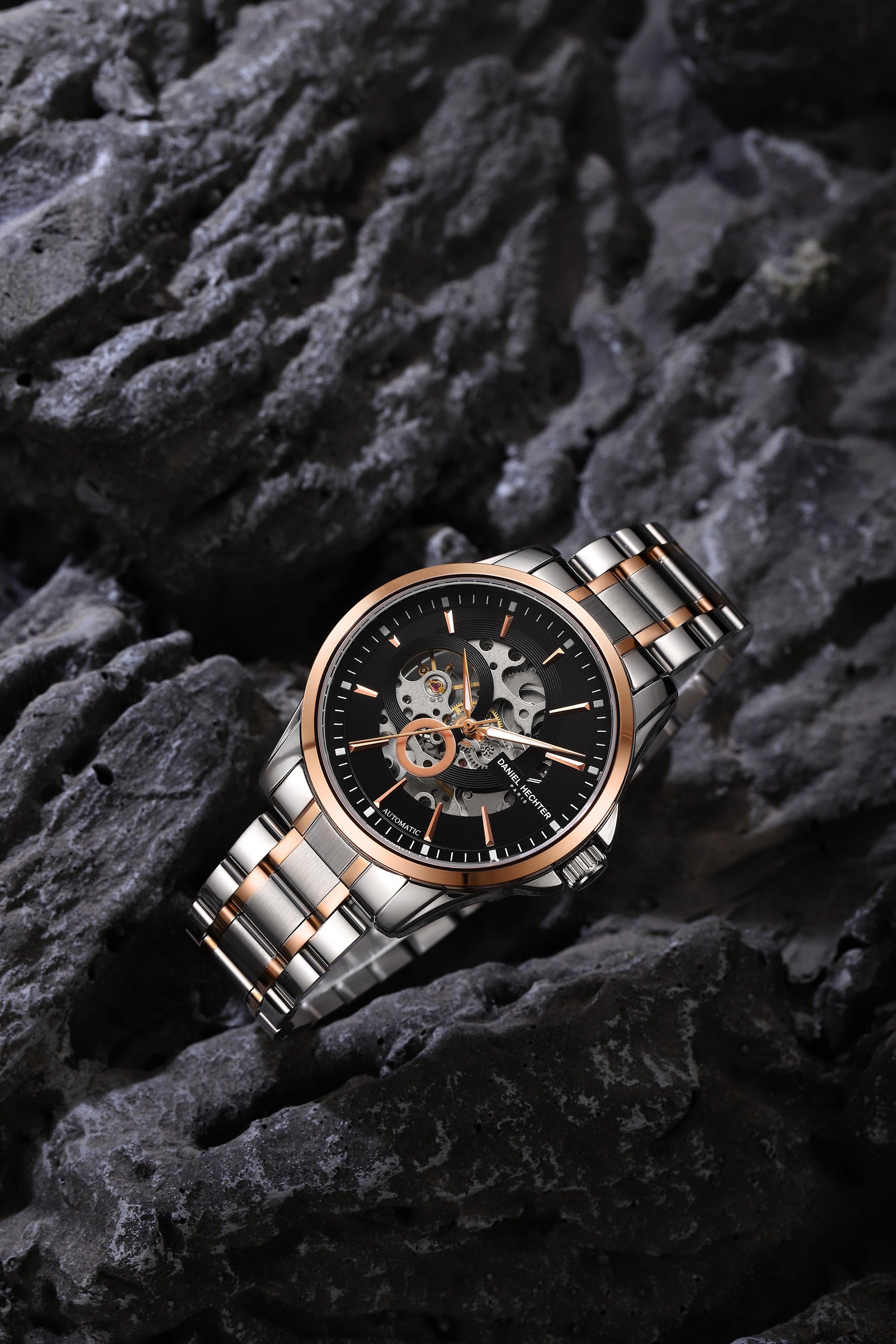 Daniel Hechter Paris Automatic Open Heart Skeleton Wrist Watch for Men – DHM1061-44