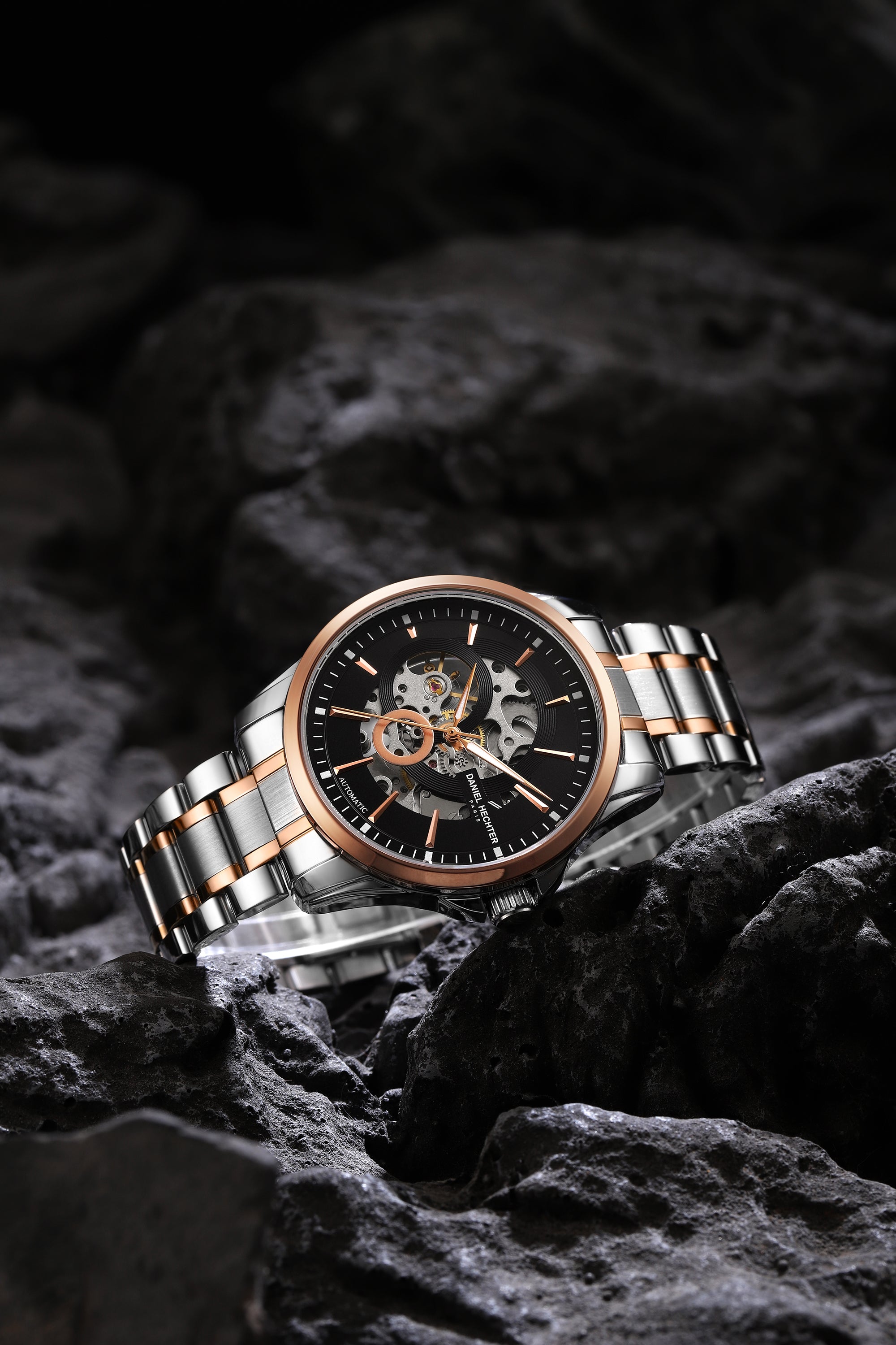 Daniel Hechter Paris Automatic Open Heart Skeleton Wrist Watch for Men – DHM1061-44