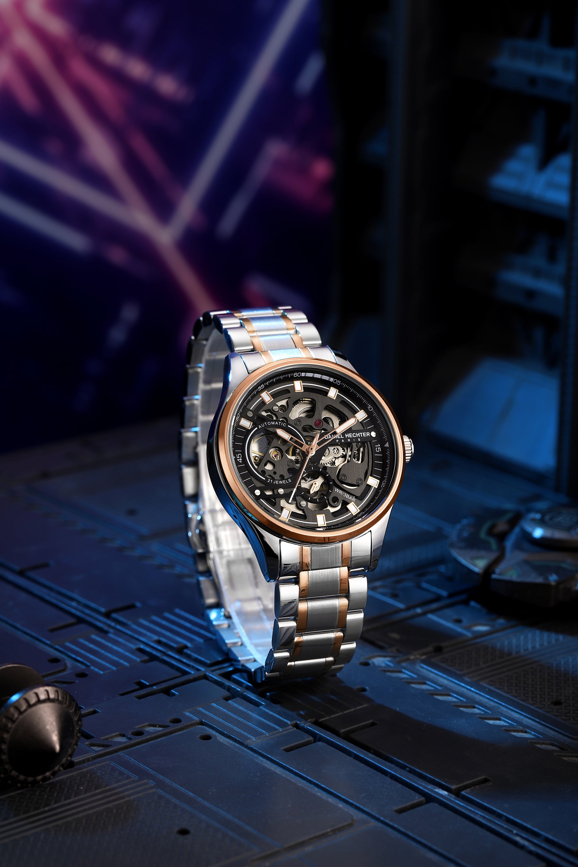 Daniel Hechter Paris Automatic Skeleton Wrist Watch for Men – DHM1063-55