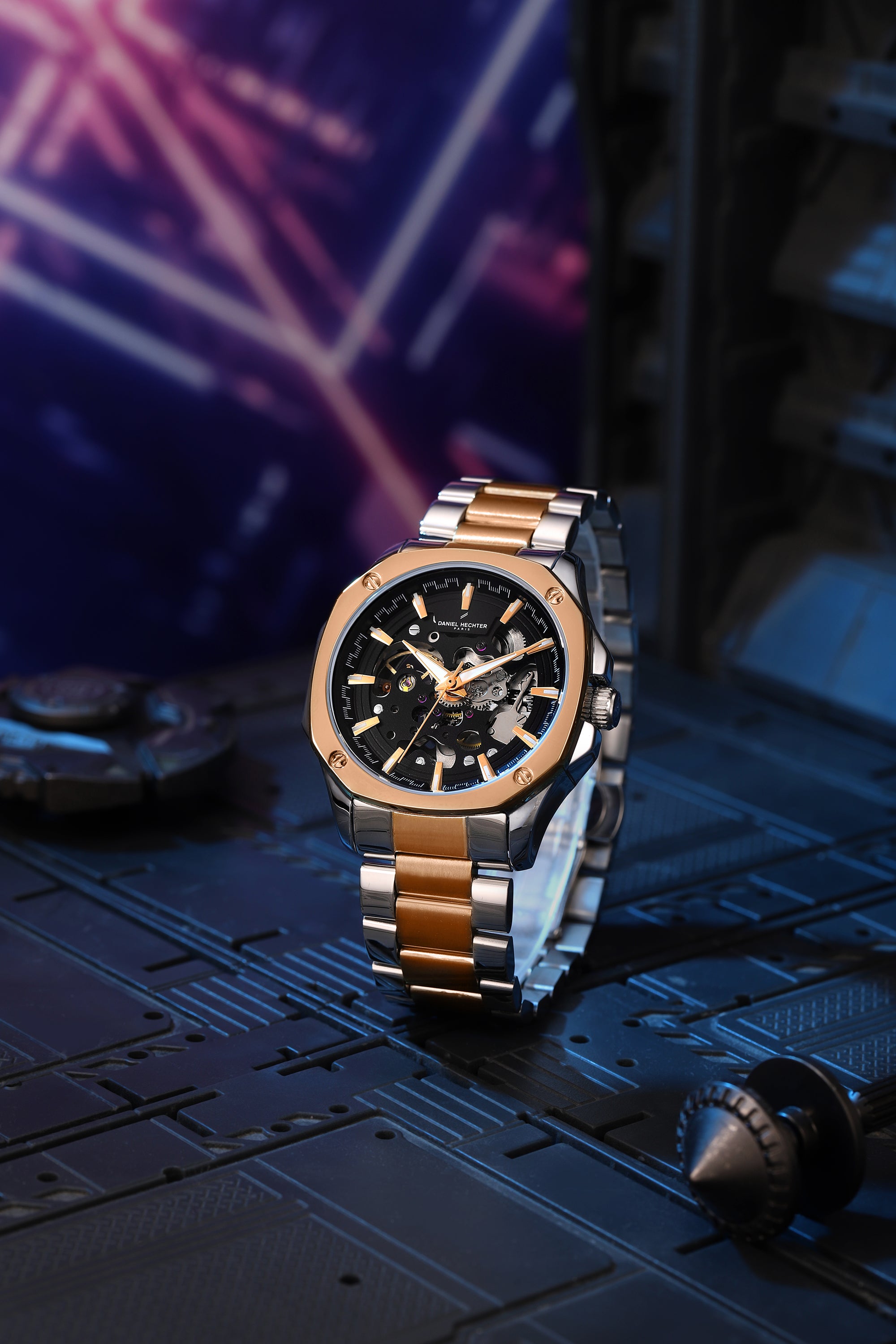 Daniel Hechter Paris Automatic Skeleton Wrist Watch for Men –  DHM1064-44